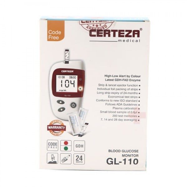 Certeza Blood Glucose Monitor GL-110 With 10 Strips