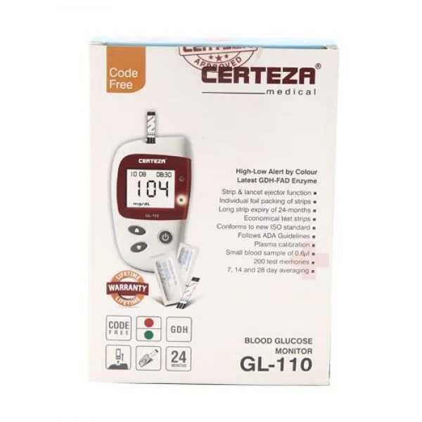Certeza Blood Glucose Monitor GL-110 With 10 Strips